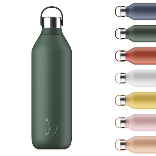 Chilly's Serie 2 Wasserflasche - BPA-Freier Edelstahl und Wiederverwendbar - Auslaufsicher, Ohne Kondensation - Pine Green, 1000ml von Chilly's