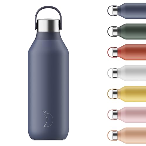 Chilly's Serie 2 Wasserflasche - BPA-Freier Edelstahl und Wiederverwendbar - Auslaufsicher, Ohne Kondensation - Whale Blue, 500ml von Chilly's