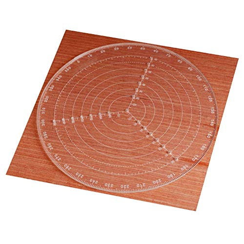 Chiloskit 200 mm/300 mm Mittelfinder, Werkzeug zur Holzbearbeitung, Kompass für Drechsler, Schüsseln, Drehbank, klares Acryl, Zeichnen, Kreise, Durchmesser (klein 20 cm) von Chiloskit