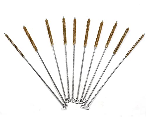 Chiloskit Reinigungsbürste aus Messing, 6 mm, flexible Borsten, Spule und Entlüftungsbürste, lange Trinkhalmbürste, Reinigungsbürste für Flaschen, Rohre, 10 Stück von Chiloskit