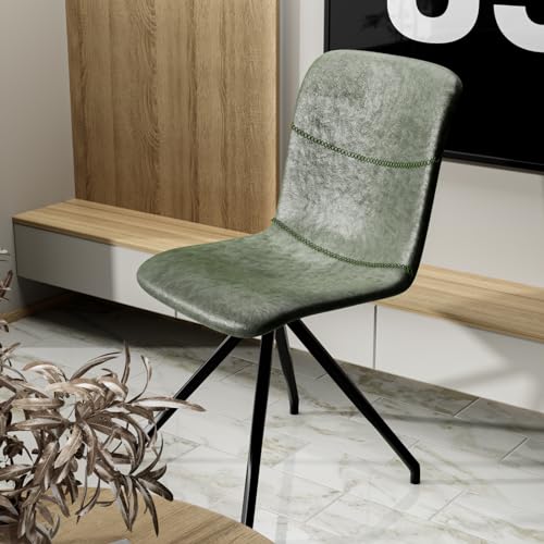 Chleby Esszimmerstühle Drehbar Küchenstuhl Esszimmerstühle aus Leder Polsterstuhl für Esszimmer Wohnzimmer Grün von Chleby