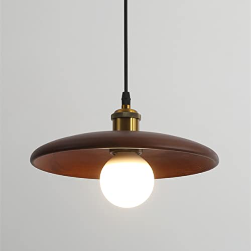 Chrasy E27 Retro Vintage Klassiker Holz Pendelleuchte Esstischlampe Beleuchtung Suspension Vintage E27 Industrial Holz Deckenleuchte Pendelleuchte Beleuchtung (Walnuss) von Chrasy