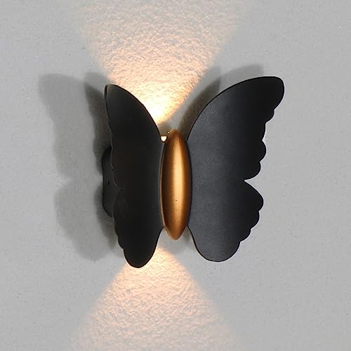 Chrasy Moderne LED Wandleuchten IP65 Wandleuchte Metall Wandleuchte LED Aluminium Leuchtet LED 6W Schwarz Schmetterling Wandleuchte LED für LED Leuchtmittel von Chrasy