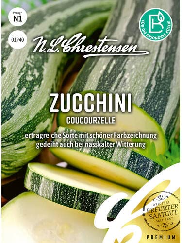 Zucchini Coucourzelle Samen, Packungsgröße N1, Portion Saatgut von Chrestensen