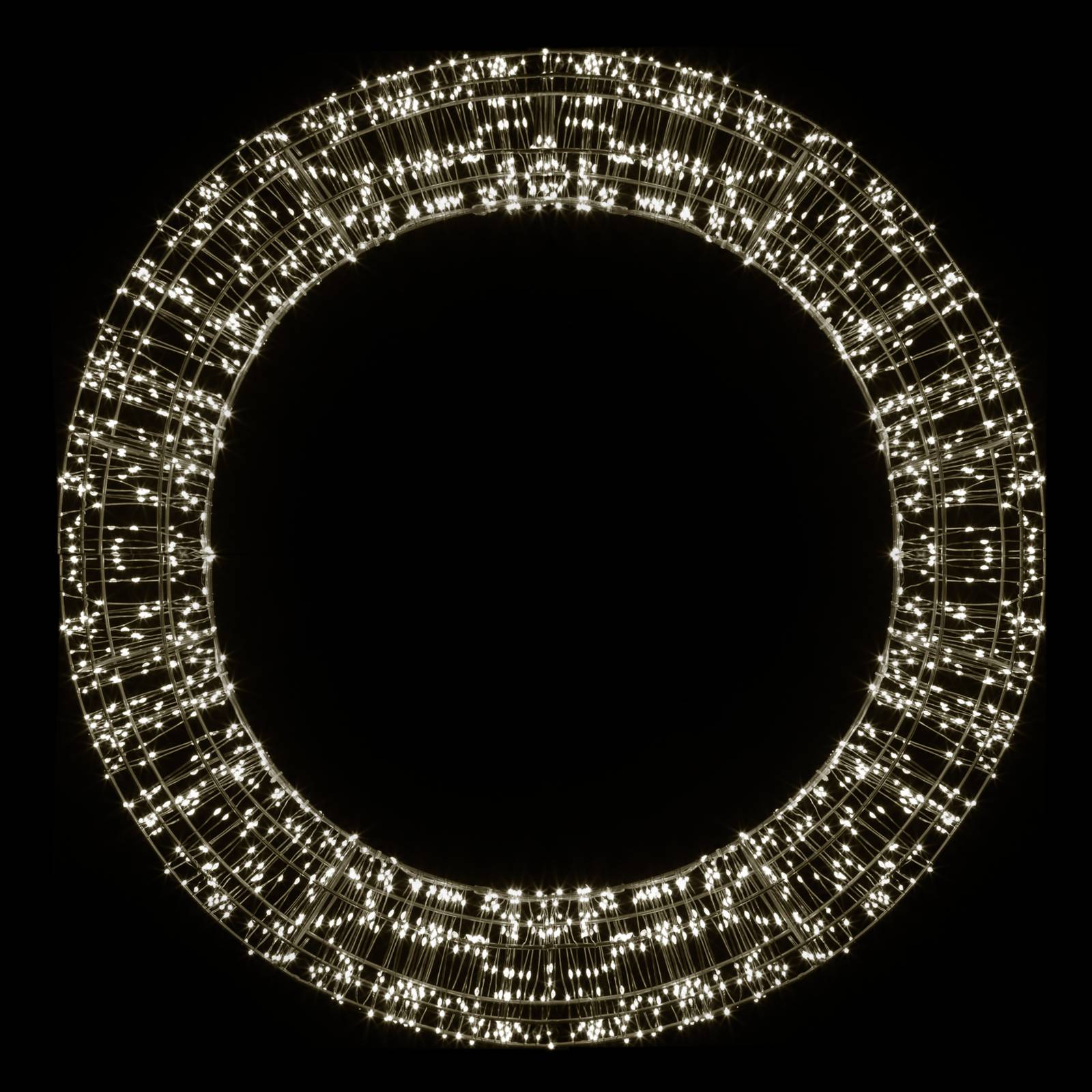 LED-Weihnachtskranz, schwarz, 2.000 LEDs, Ø 75cm von Christmas United