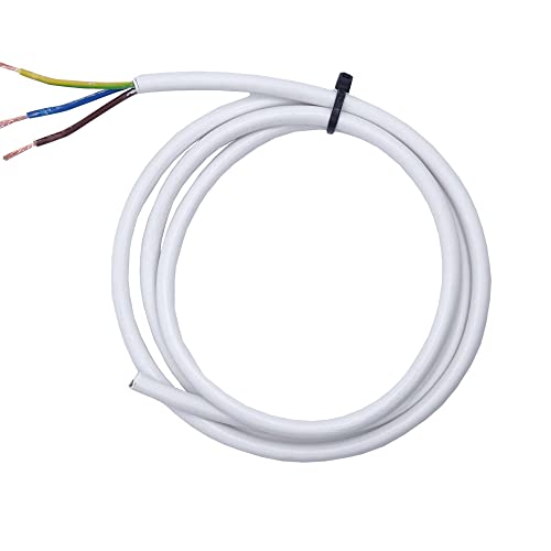 1,20m Stromkabel 3x0,75mm² 3G H05VV-F Schlauchleitung PVC Kabel (Weiß) von Christoph Palme