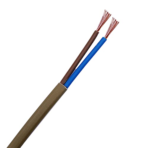 3m Stromkabel 2x0,75mm² 3G H03VV-F Schlauchleitung flach PVC Kabel Flachkabel (Gold) von Christoph Palme