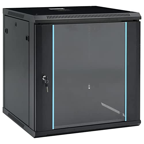 12U Netzwerkschrank Wandmontage 19" IP20, Chusui Serverschrank, Patchpanel, Router Kasten, Netzwerk Schrank, Datenschrank, Schaltschrank, 600x600x640 mm von MOONAIRY