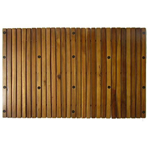 Cikonielf Akazienholzmatte | Rutschfestes Badbrett | Duschmatte aus Holz | Naturholz Lattenrost | mit rutschfester Gummirückseite | 80 x 50 cm von Cikonielf