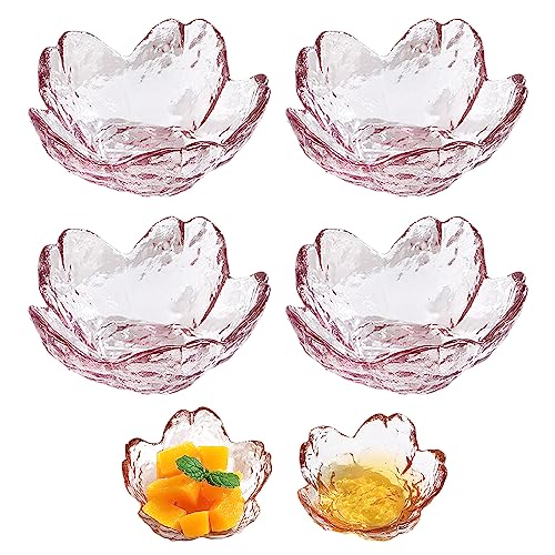 Cisolen 6 Stück Rosa Kirschblüten Dessertschalen Saucenschalen Glas Dipschalen Mini-Kristallschalen für Eiscreme Dessert Nachtisch Snack Vorspeisen Reis von Cisolen
