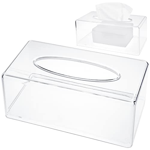 Cisolen Taschentuchbox aus Acryl Kosmetiktücherbox Tücherbox Tissue Box Taschentücher Box Rechteckige Taschentuchspender für Schlafzimmer Esszimmer Büro Badezimmer von Cisolen