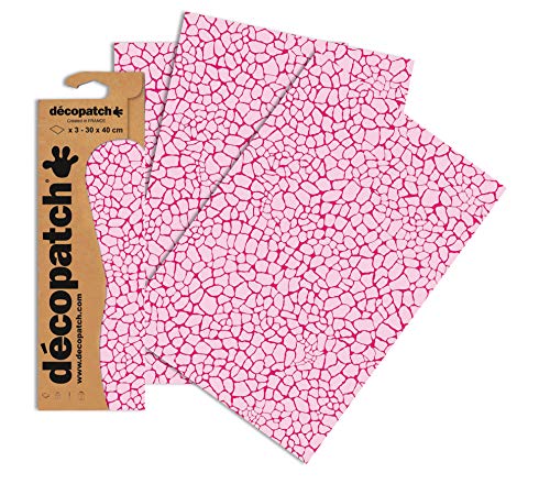 Decopatch Papier No. 533 (pink Giraffe, 395 x 298 mm) 3er Pack von Decopatch