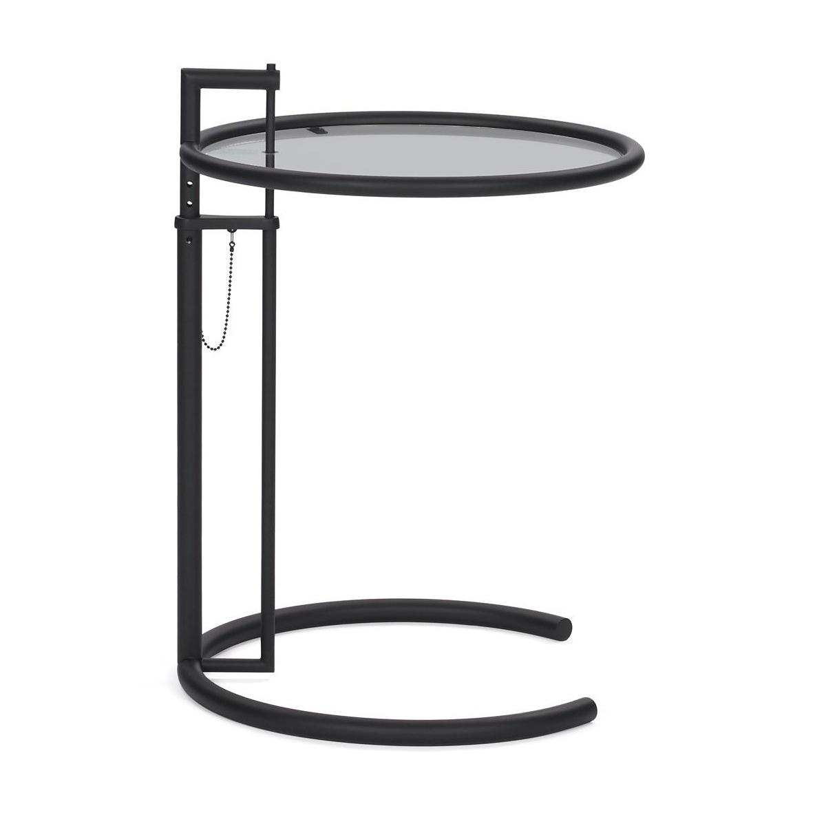 ClassiCon - Adjustable Table E 1027 Black Version - rauchgrau/Parsolglas/Ø52cm/höhenverstellbar H 64-102cm/Gestell schwarz pulverbeschichtet von ClassiCon