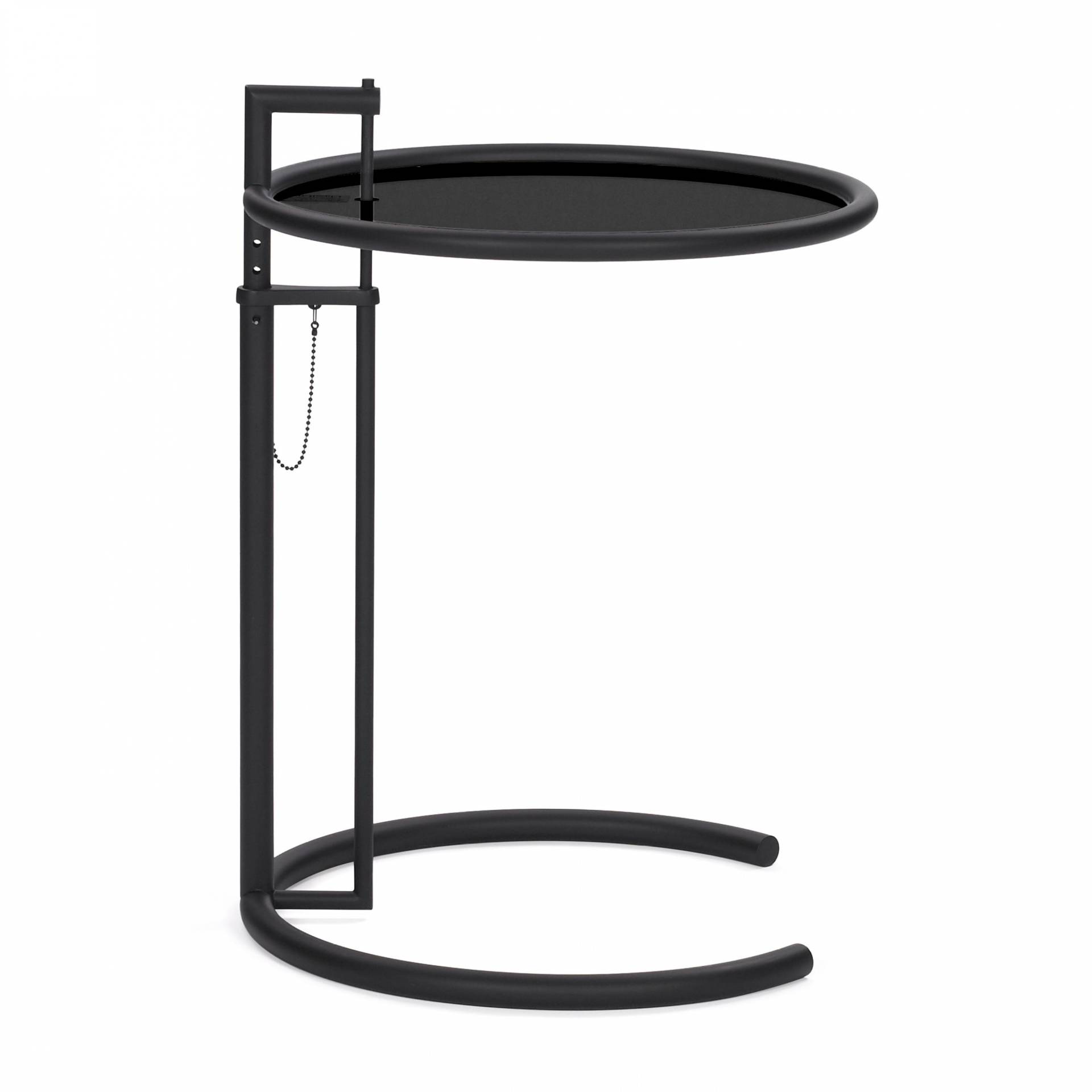 ClassiCon - Adjustable Table E 1027 Black Version - schwarz/Metallplatte lackiert/Ø52cm/höhenverstellbar H 64-102cm/Gestell schwarz pulverbeschichtet von ClassiCon