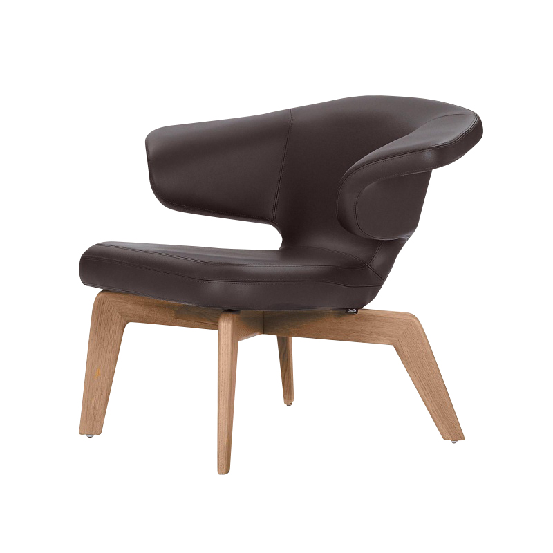 ClassiCon - Munich Lounge Chair Sessel - chocolate/Classic Leder/Gestell Eiche von ClassiCon