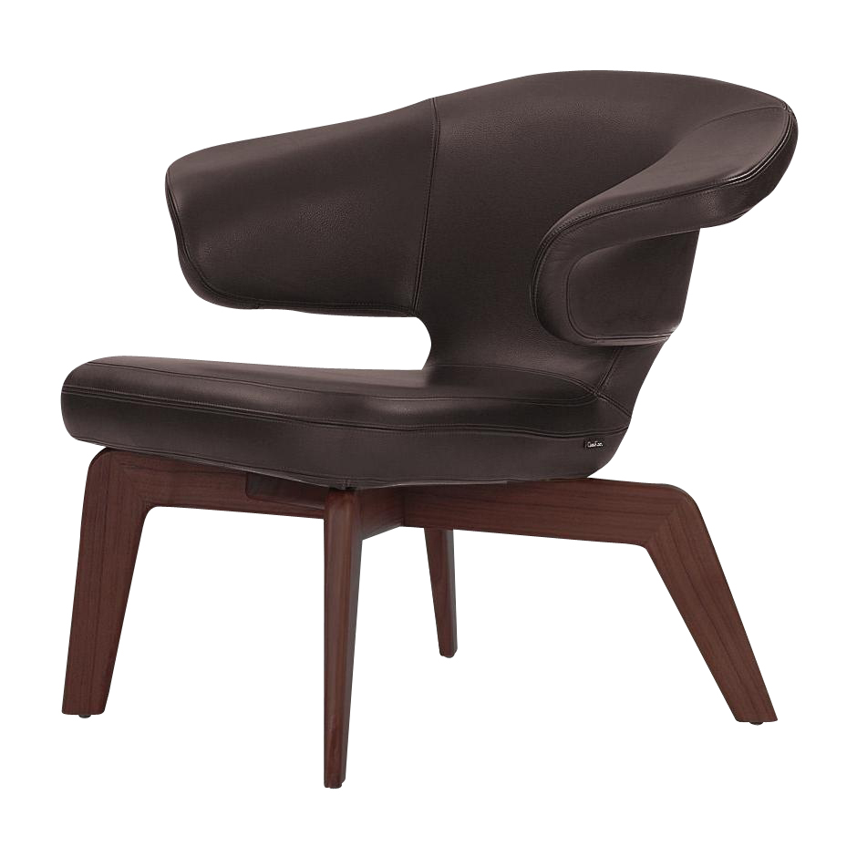 ClassiCon - Munich Lounge Chair Sessel - chocolate/Classic Leder/Gestell Walnuss von ClassiCon