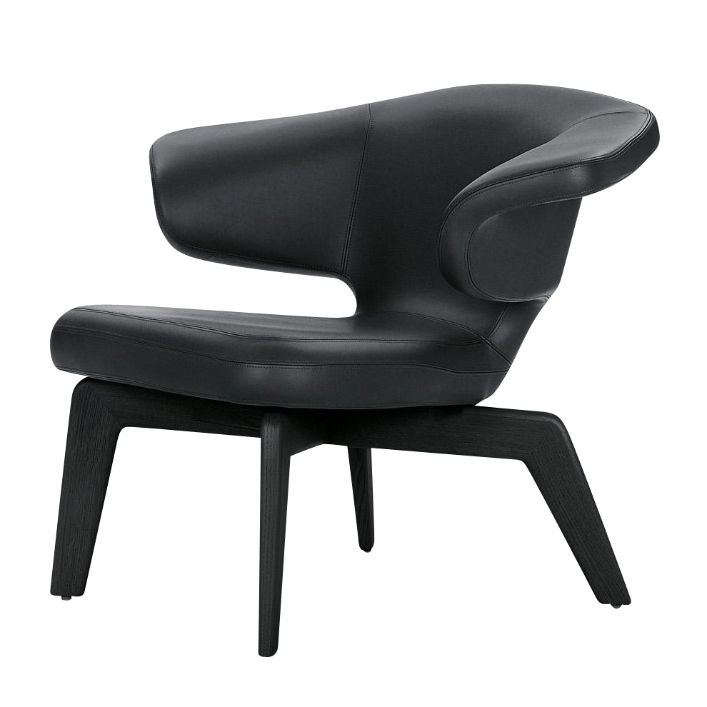 ClassiCon - Munich Lounge Chair Sessel - schwarz/Classic Leder/Gestell schwarz gebeizt von ClassiCon