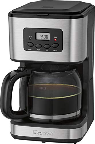 Clatronic® Kaffeemaschine mit Timer, 1,5 Liter Kanne für 12-14 Tassen Kaffee, 24h LCD-Timer, Warmhalte-Automatik, Nachtropfschutz, herausnehmbarer Filter, Anzeige & Kontrollleuchten, 900W - KA 3642 von Clatronic