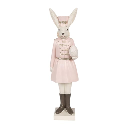 Clayre & Eef Figur Kaninchen 23 cm Beige Rosa Polyresin Osterdekoration von Clayre & Eef