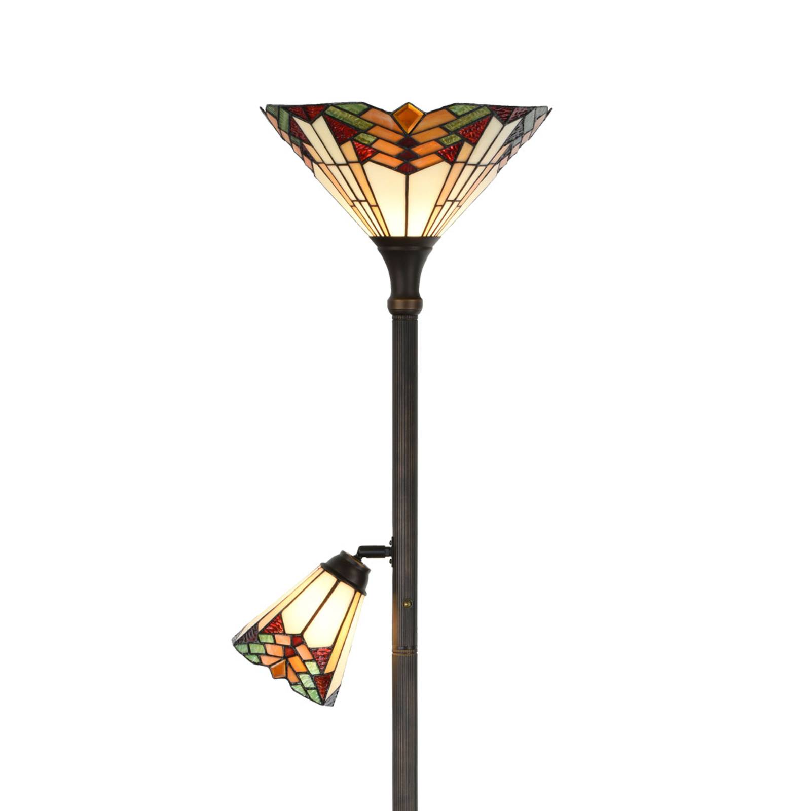 Stehlampe 5969 mit Leselicht, Tiffany-Stil von Clayre&Eef