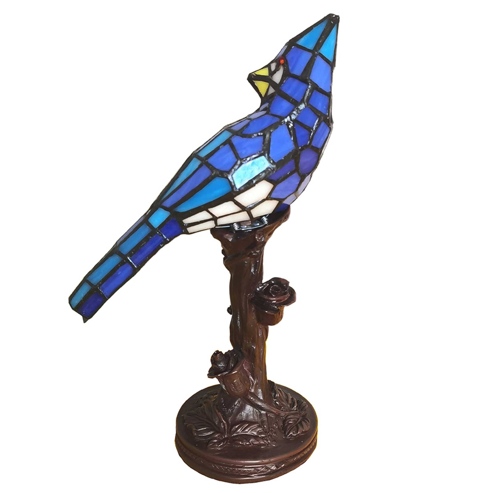Tischleuchte 5LL-6102BL Vogel, blau Tiffany-Stil von Clayre&Eef