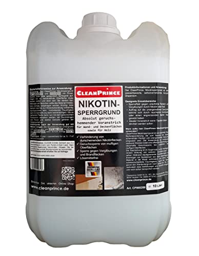 CleanPrince Nikotin-Sperrgrund 10 Liter | Voranstrich Grundierung für Wand und Holz von CleanPrince