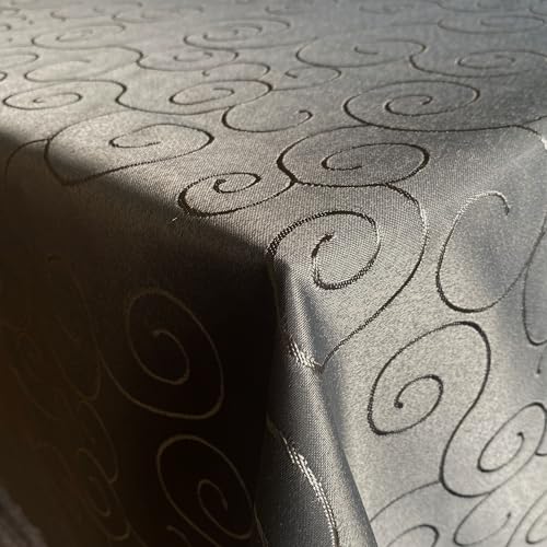 Hochwertige Stofftischdecke Ornamente Tischdecke Tafeldecke Tischtuch Bügelarm schnelltrocknend Grau Eckig 110x110cm von Cleanlevel EST 2016