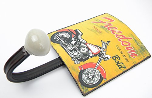 Garderobenhaken Motorrad Wandhaken Kleiderhaken Nostalgie Garage Harley Freedom von Clever-Deko