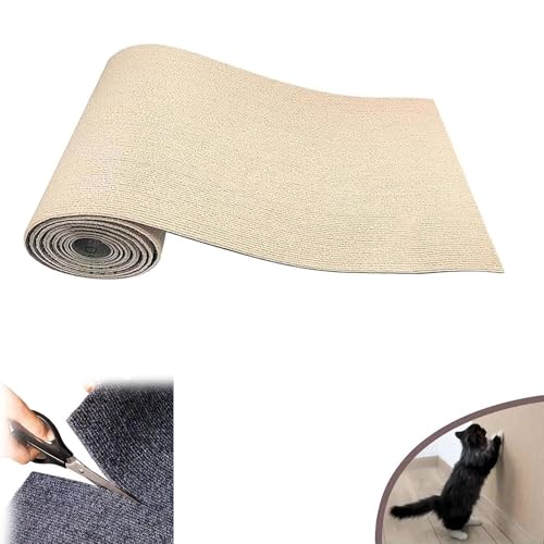 Kratzmatte Selbstklebend, Kann Geschnitten Werden Katzen Kratzmatte Selbstklebend, Kratzschutz Katzenkratzmatte Schützt Teppiche Sofa Möbel Schutz (Beige, 40 * 100cm) von Clgorm