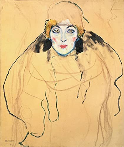 CloudShang Frauenkopf Poster Gustav Klimt Symbolismus Bild Secession Vintage Frau Wanddeko Abstrakte Gemäldewerke Galerie Wohnzimmer Wanddekor Leinwand H18095 von CloudShang