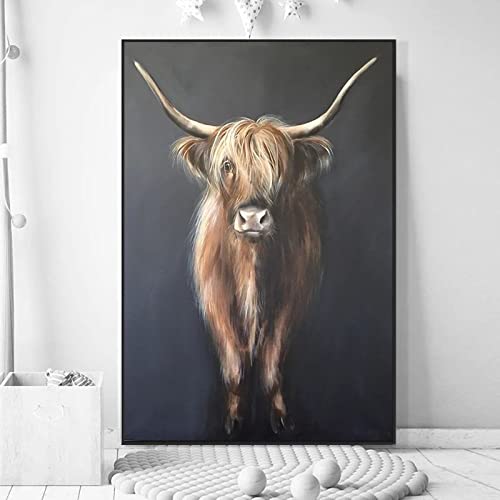 Schwarze Kuh Wand Bilder Spanien Schwarze Kuh Gemäldedrucke Schwarze Kuh Gemälde Schwarze Kuh Bilder Moderne Leinwand Wohnzimmer Bürowand Cuadros Deko K24183 von CloudShang