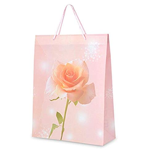 Club Green Mittelgroße Geschenktüte mit Rosenmotiv, 25 x 32 x 9 cm, Karte, pfirsich, 38.5 x 28.6 x 4.4 cm, 10 von Club Green