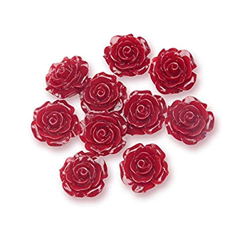 Club Green Harz Rose Blume, Burgund, 14 mm, 6 Stück von Club Green