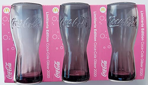 /Coca Cola 0,3l Glas/Original/Mc Donald's/Konturglas/Arcoroc/Gläser/Softdrink/Longdrink/Trinkgläser/Gastro/Bar/Party / 3er Set von /Coca Cola