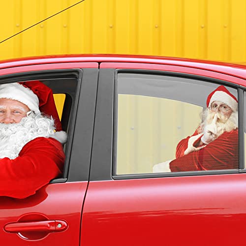 Weihnachten Auto Hinten Fensteraufkleber, Weihnachtsmann Autoaufkleber, PVC Selbstklebend Autoaufkleber Weihnachten Autofenster Dekoration,lustig Auto Aufkleber Autoscheibe Aufkleber (B) von Cockjun