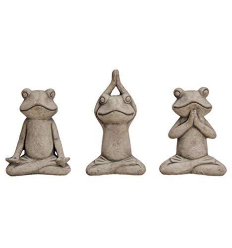 Set mit 3 Froschen in Yoga-Position – Dekoration Zen von Coco Papaya