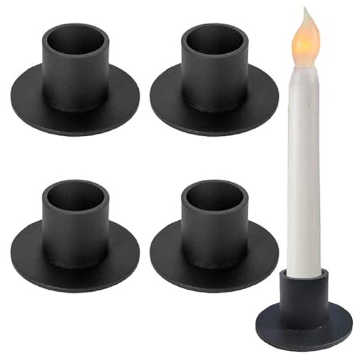 4 Stück Schwarz Kerzenleuchter Retro Kerzenhalter Kerzenständer Deko für Zuhause für das Abendessen bei Kerzenschein,Wohn,Esszimmer und Schlafzimmerdekoration Kamindekoration von Cohentbliss