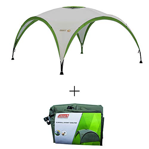 Coleman Event Shelter Pro M inklusive Seitenwand, 3 x 3 m Pavillon, Regen- und Sonnenschutz Gartenpavillon von Coleman