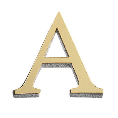 ABC Wandaufkleber 26 Gold Alphabet Wandtattoo 3D Spiegel Wandsticker, Kreativ Spiegel Buchstaben Aufkleber, DIY selbstklebende Schlafzimmer Wohnzimmer Kinderzimmer Colorful (A) von Colorful Home Deco