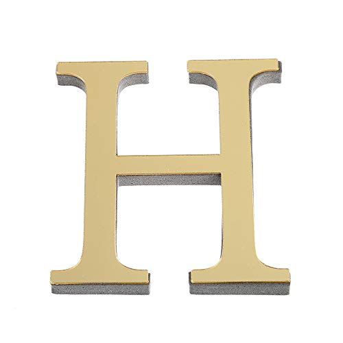 ABC Wandaufkleber 26 Gold Alphabet Wandtattoo 3D Spiegel Wandsticker, Kreativ Spiegel Buchstaben Aufkleber, DIY selbstklebende Schlafzimmer Wohnzimmer Kinderzimmer Colorful (H) von Colorful Home Deco
