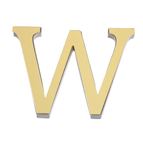 ABC Wandaufkleber 26 Gold Alphabet Wandtattoo 3D Spiegel Wandsticker, Kreativ Spiegel Buchstaben Aufkleber, DIY selbstklebende Schlafzimmer Wohnzimmer Kinderzimmer Colorful (W) von Colorful Home Deco