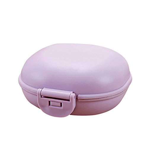 Colorful Seifendose Kunststoff Seifenschale Soap Container für Home Reisen Outdoor Camping (Lila) von Colorful Home Deco