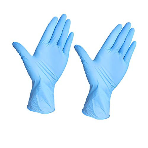 Colorful 1PC Einweg Handschuhe Blau Gummi Nitril-Handschuhe puderfreie Tätowierhandschuhe Mechaniker Kochhandschuhe Komfortable (Blue, M) von Colorful Home Tool