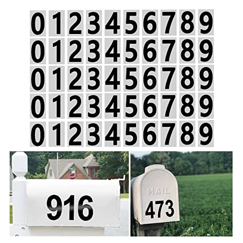 Colorful Home Tool 5 Set Mailbox 0-9 Reflektierend Number Sticker, Postfachnummern Hausnummern, Selbstklebende Adressnummernaufkleber Türnummernschild für Haus Apartments Hotels Autos (Schwarz, 10CM) von Colorful Home Tool