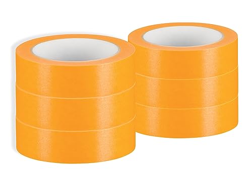 Colorus 6 x Mamba Goldband Klebeband 25mm x 50m | Maler Abklebeband | Kreppband Malerband Klebeband UV beständig | Maler Goldband Klebeband | Lackiererband Malerkrepp Gold von Colorus