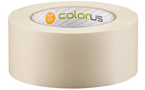 Colorus Premium Malerkrepp PLUS | Malerband Krepp 50 mm x 50 m | Kreppband Klebeband UV beständig | Abklebeband für glatte und leicht raue Untergründe | Innen, Wasserfest | Malerkreppband von Colorus