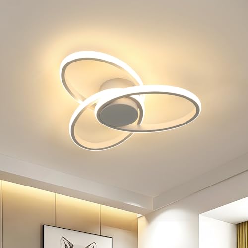 Deckenlampe LED, 36W Kreative Blumen Design Deckenleuchte Weiß, Modern LED Deckenbeleuchtung Warmweiß 3000K für Wohnzimmer Esszimmer Küche Flur von Comely