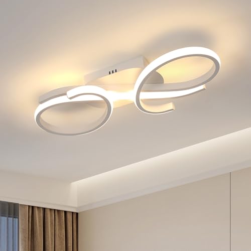 Deckenlampe LED, 36W 4000LM LED Deckenleuchte Modern, Kreative 2 Ring Design Weiße LED Deckenbeleuchtung für Schlafzimmer, Wohnzimmer, Küche, Esszimme, Warmweißes Licht 3000K von Comely