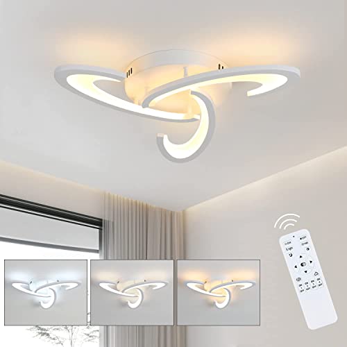 LED Deckenleuchte, 30W Deckenlampe LED Dimmbar mit Fernbedienung, 3 Köpfe Deckenlampe LED Modern für Küche, Schlafzimmer, Wohnzimmer, Balkon, Flur, 3000K-6500K von Comely