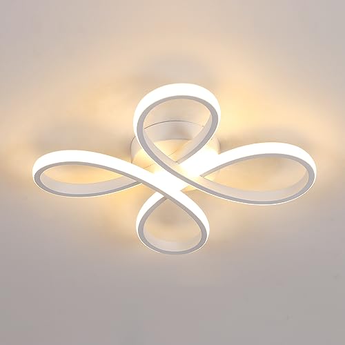 Comely Deckenlampe LED, 30W 3400LM Deckenleuchte Modern,Weiße Acryl LED Deckenbeleuchtung Flower Form für Balkon Diele Schlafzimmer Wohnzimmer und Esszimmer, Warmweißes Licht 3000K, 30cm von Comely